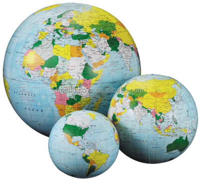 16 Pollici Globo del Mondo  Globi Gonfiabili World Globe