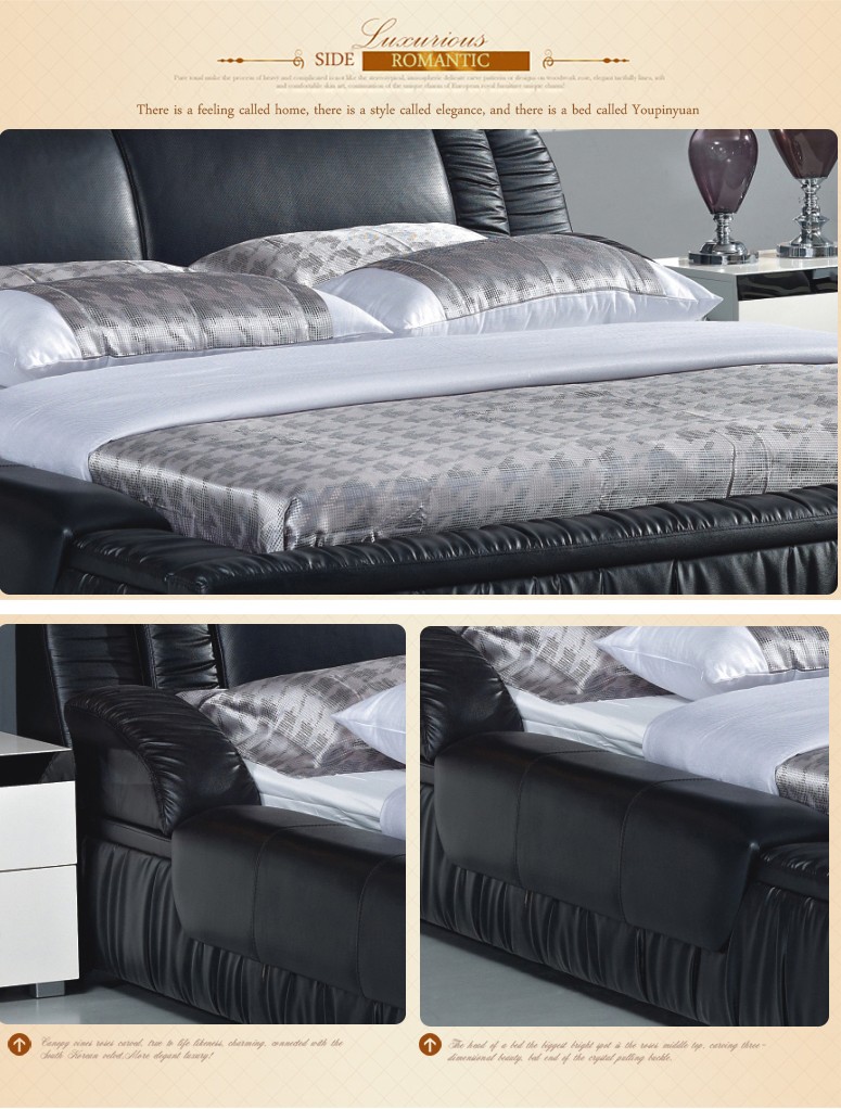 Model meubels slaapkamer koning hout stof gestoffeerde bed frame ...