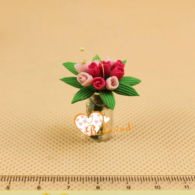 ミニチュアドールハウスアクセサリー1:12人工の手作りの粘土の花問屋・仕入れ・卸・卸売り