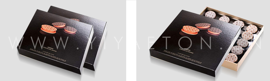 Dark Square Biscuit Cookie Box Packaging