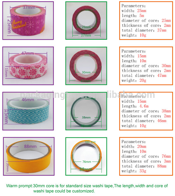 Custom washi tape,Japanese washi tape,assorted design washi tape