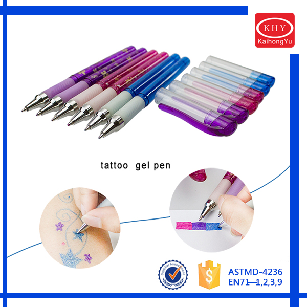Temporary Glitter Color Body Skin Art Pen,Washable Tattoo Skin Pen With