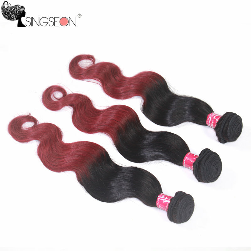 Factory low price Top quality Virgin red wine color hair