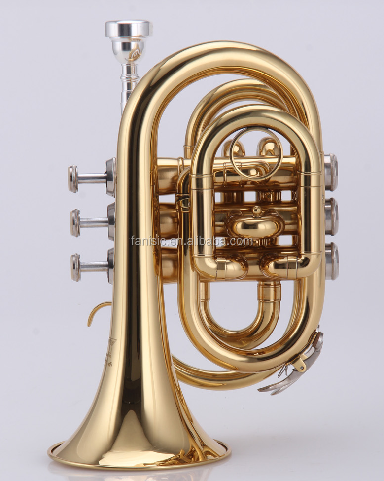 Standard Golden Lacquered Bb Key Pocket Trumpet For Sale Buy Golden