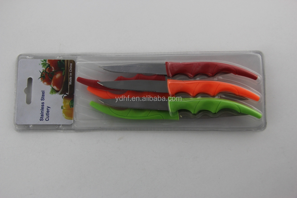 K140/6b6個のプラスチックハンドルのステーキナイフセット、 肉屋のステーキナイフ問屋・仕入れ・卸・卸売り