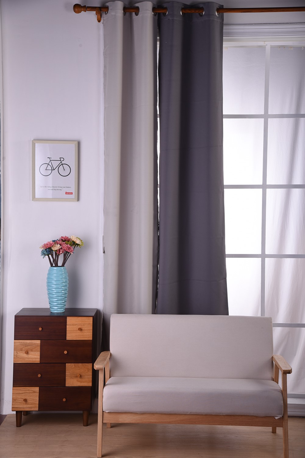 Moderne aangepaste bloemenprint gordijnen en draperie woonkamer ...