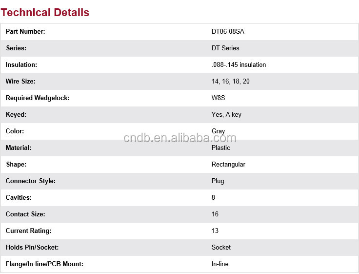 元ドイツコネクタdtシリーズ8ウェイ/8ピン/8ポールmaledt06-08sa/dt06-8s/dt06-8sa/dt06-08s仕入れ・メーカー・工場