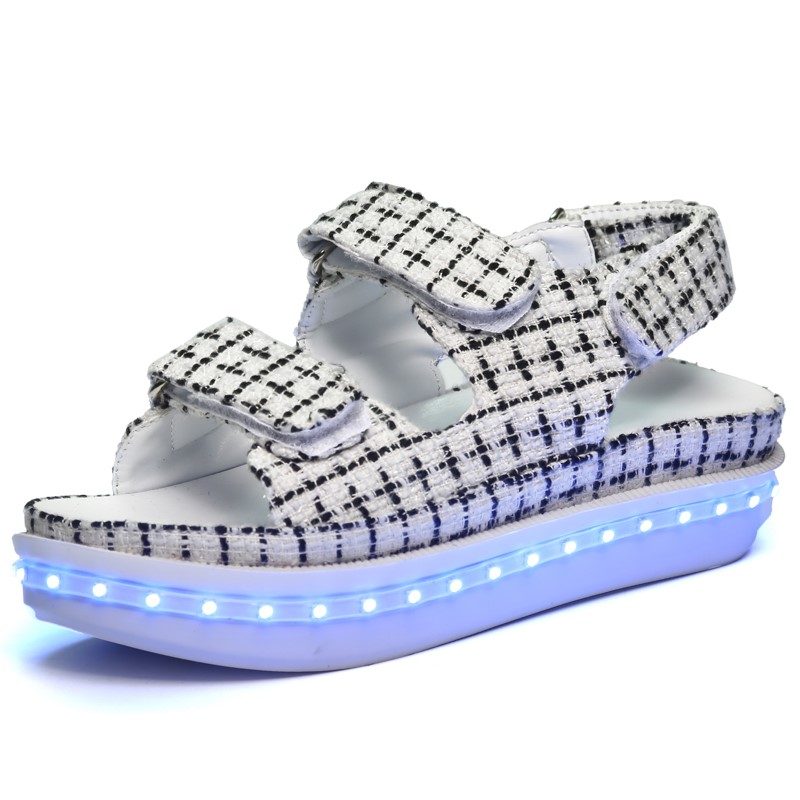 ホット販売ledレディサンダルライト靴でusb充電ファッションledライトアップサンダル靴仕入れ・メーカー・工場