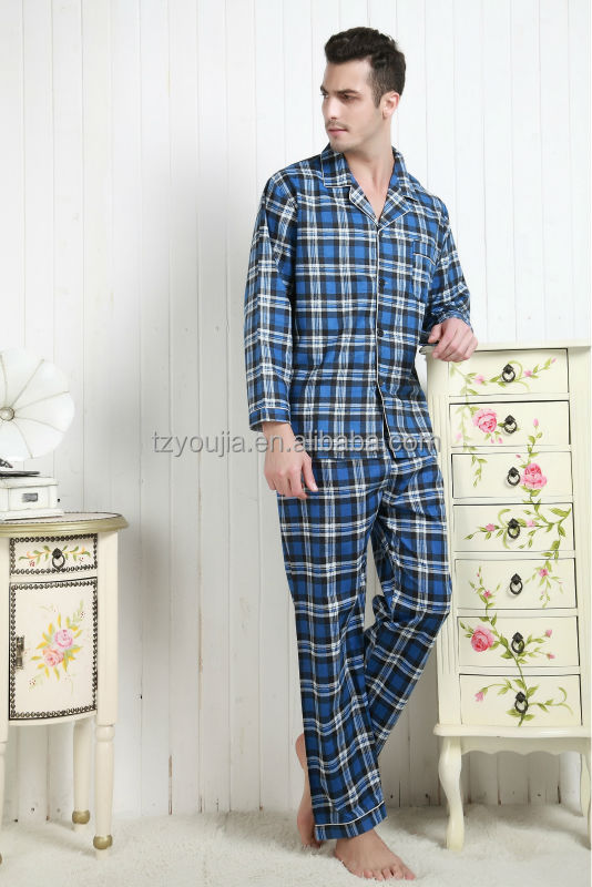 秋と冬の季節新しいパジャマ、 adj男。 起毛( 長袖パンツ) のパジャマ、 メンズ綿格子縞の綿のホームファニシングの摩耗問屋・仕入れ・卸・卸売り