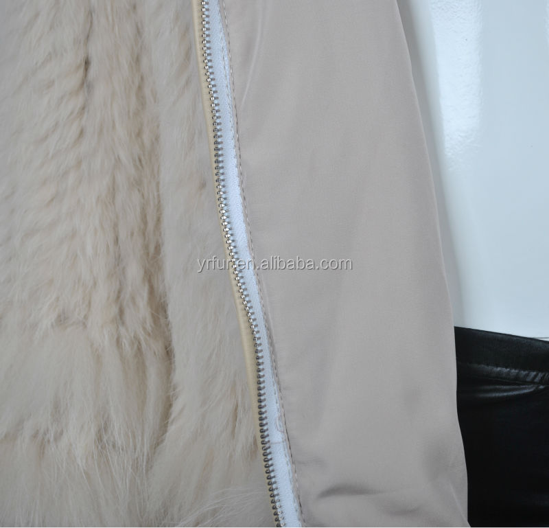 卸売ジャケットyr-133b/アライグマ・ウサギフード付きの毛皮のジャケット/カスタム問屋・仕入れ・卸・卸売り