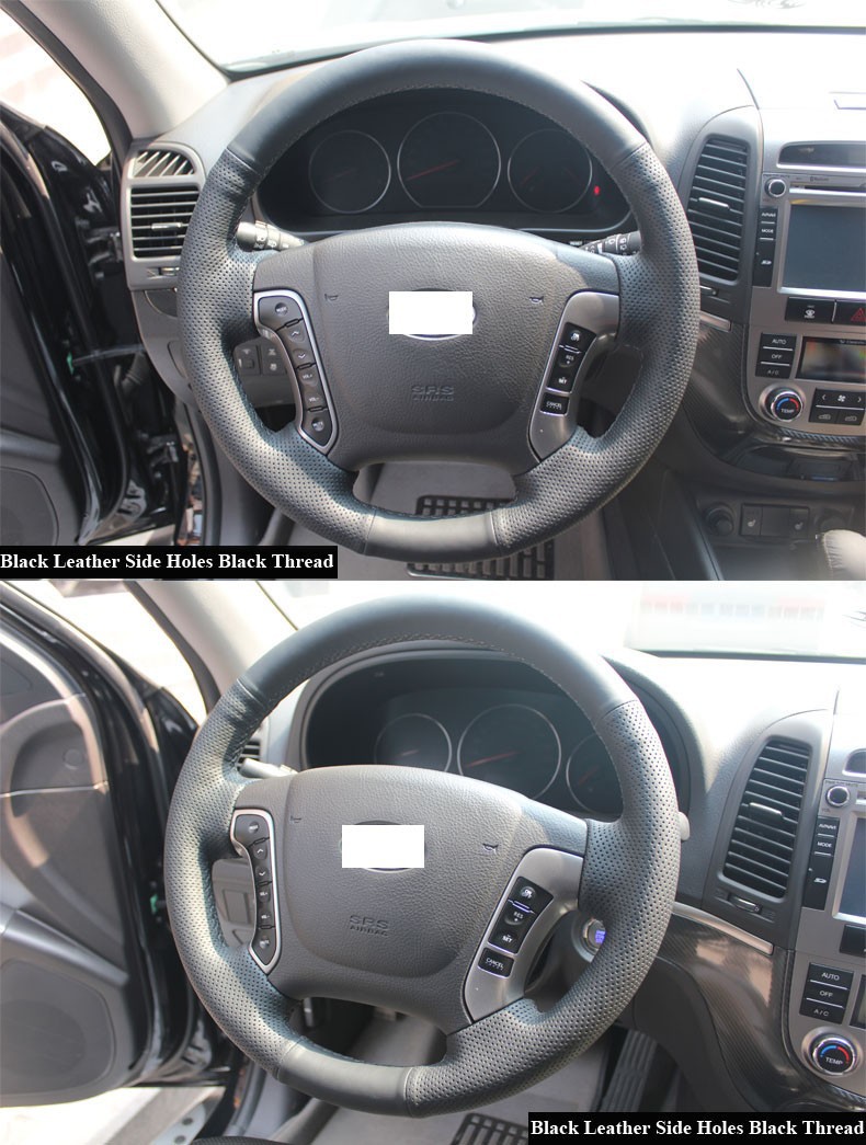 for 2006-2012 Hyundai Santa Fe Leather Steering Wheel Cover
