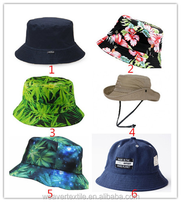 カスタム印刷された花柄の革製のバケツ型帽子、 自分で作ると広いつばの帽子仕入れ・メーカー・工場