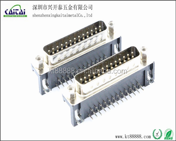 Dサブ右- 角度のスリム型pcb25ピンメスコネクタ仕入れ・メーカー・工場