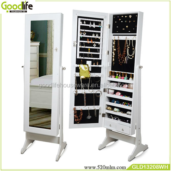 GLD13208mirrored jewelry cabinet