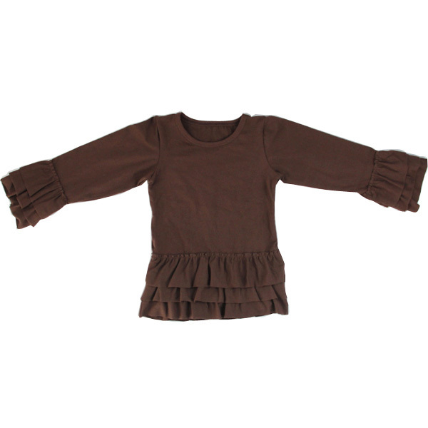 高品質ブランク女の子2015ラッフルスリーブカスタム綿tシャツ子供子供の女の子のtシャツ仕入れ・メーカー・工場