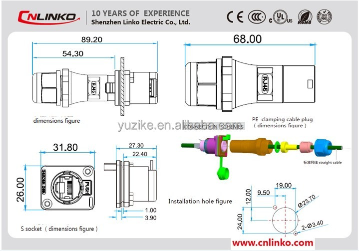 ワイヤー配線用のミニusbアダプタrj45コネクタ仕入れ・メーカー・工場