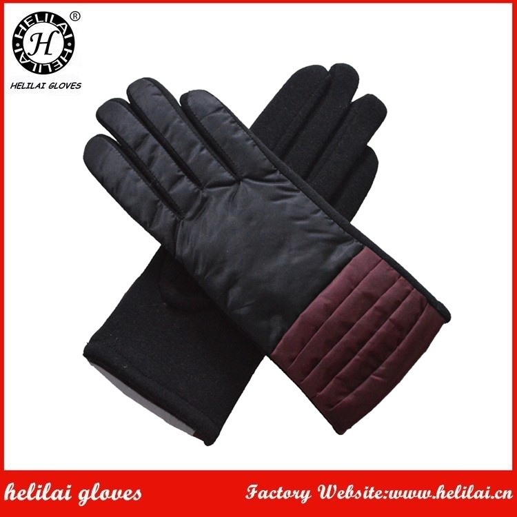 helilaiファブリックの手袋、 黒と赤の女性ファブリックはチェック柔らかい手袋手袋冬の手袋仕入れ・メーカー・工場