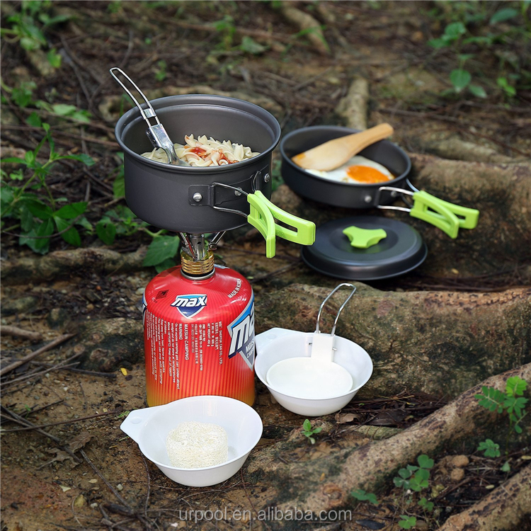 Cooking Equipment 18 Piece Cookset Cookware Kit Camping Cooking Gear