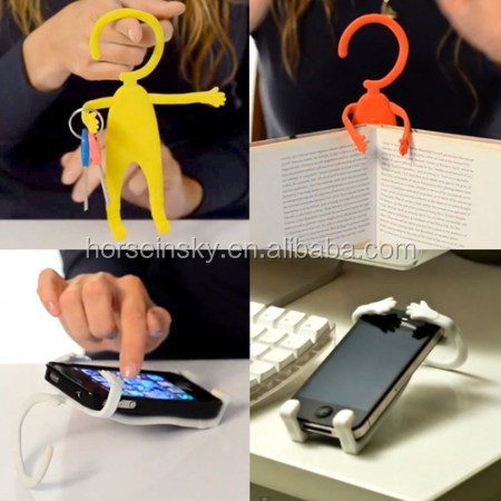 柔軟なシリコーン人間形2015複数の色の携帯電話ホルダー、 ウォールマウントの携帯電話フッカー、 自転車携帯電話ホルダー仕入れ・メーカー・工場