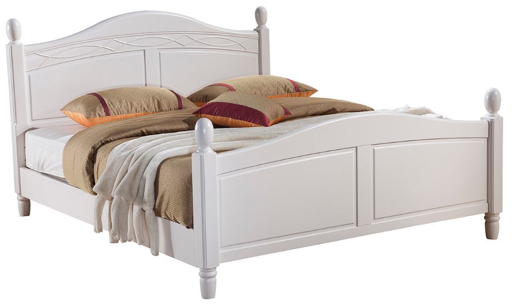 シンプルな木製の寝室の家具白ダブルベッドデザイン3105仕入れ・メーカー・工場
