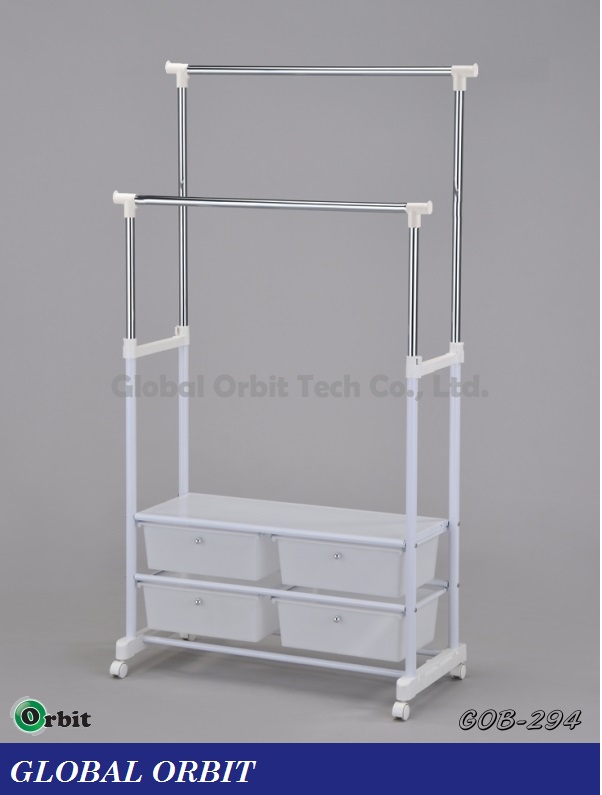 Garment Stainless Steel With Storage Drawer Movable Drying Clothes