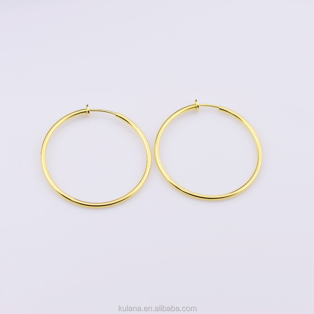 40 Mm Wide Spring Onloaded Wholesale High Quality Earrings Plain Hoop