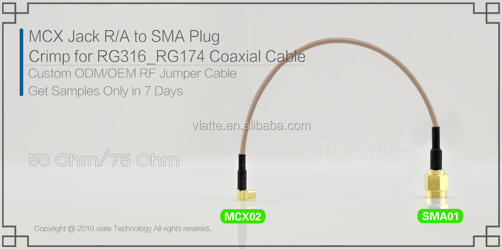 smaコネクタ端子付きへのmcxコネクタrfアンテナのアダプタケーブル仕入れ・メーカー・工場