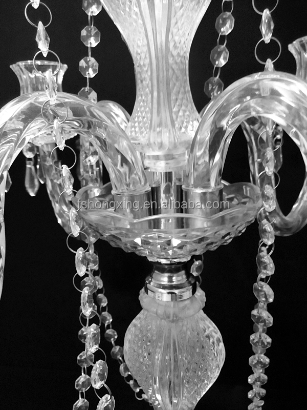 熱い販売のアームテーブル5目玉の水晶結婚式の燭台の目玉仕入れ・メーカー・工場