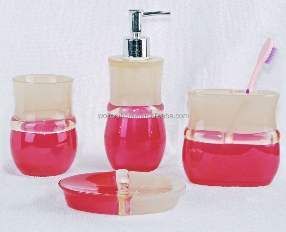 6 pcs jeu imprimé en céramique salle de bains accessoires / mode ...