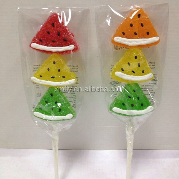 Lemon,Watermelon and Strawberry Shaped Candy Fruit Jelly Pop