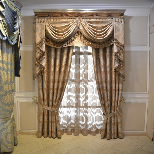 Fashionable White Floral Pattern Heavy Fabric Elegant Valance Curtain