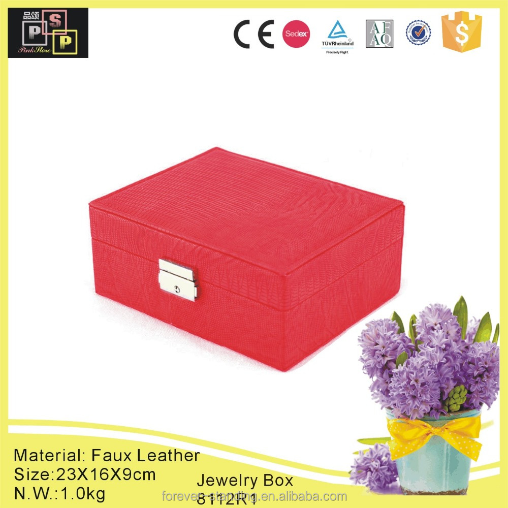 fashion new red custom leather jewelry gift boxes wholesale