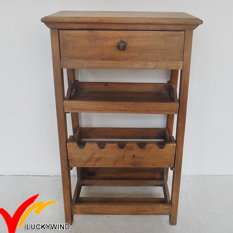 French Vintage Brown Floor Stand Antique Wooden Wine Rack Buy Wooden