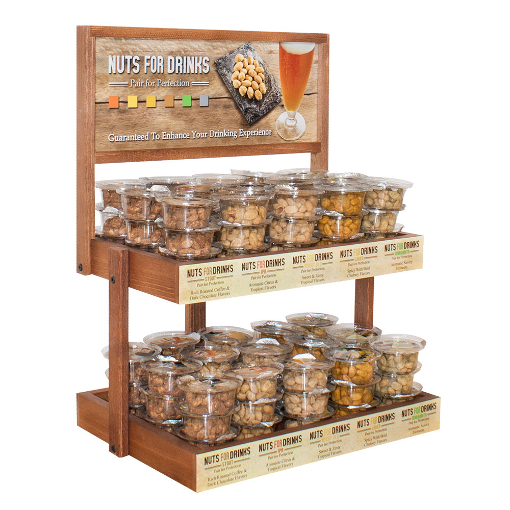 Supermarket Customized Wooden Display Rack Snacks Display Stand