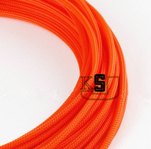 オレンジ4ミリメートル高密度のペット編組スリーブの拡張可能なケーブルの保護スリーブ仕入れ・メーカー・工場
