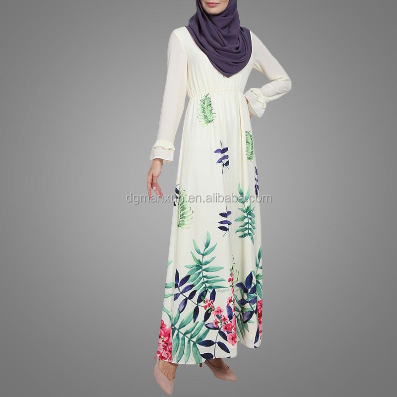 Hot sale asian clothing women printed jubah muslimah malaysia flare sleeves dress for ladies (5).jpg