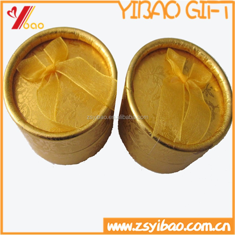 factory wholesale yellow color paper gift box for earrings/rings