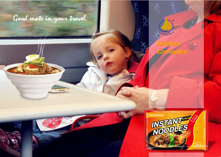 Wheat Fibre Net Bags For 65g Beef Flavor Instant Noodle