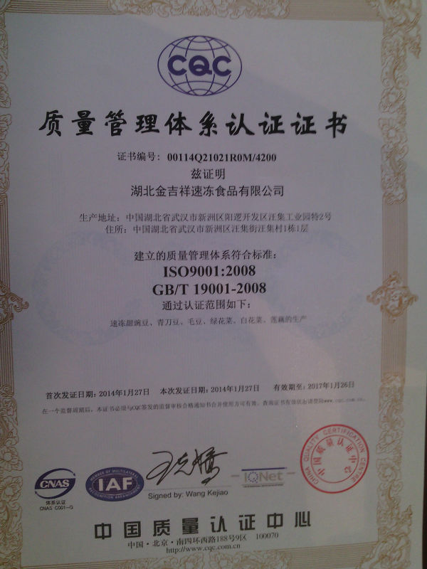 2014 IQF Cauliflower in Frozen vegetables