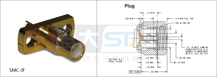 熱い販売のrfコネクタ、 ストレート半田プラグ50オームflangsmcコネクタのための。 085、。 086ケーブル仕入れ・メーカー・工場