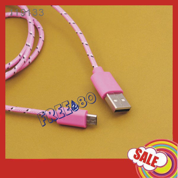 2014 hot selling multi colors nylon micro usb cable for samsung /iphone /smart phone問屋・仕入れ・卸・卸売り
