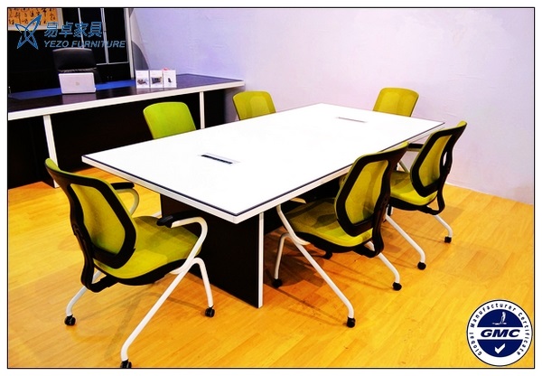 メラミン長方形の会議用テーブル/10アルミニウムフレームが付いている人の会議テーブル仕入れ・メーカー・工場