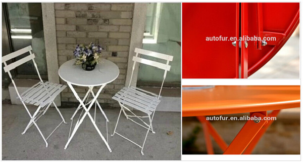 アンティーク金属ビストロテーブルと椅子のセットで屋外エリア仕入れ・メーカー・工場