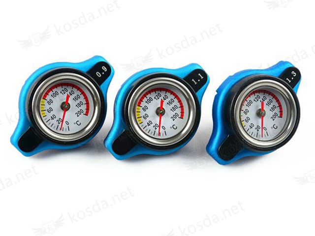 0.9 BAR SMALL HEAD UPRATED BLUE RADIATOR CAP WITH GAUGE Alibaba