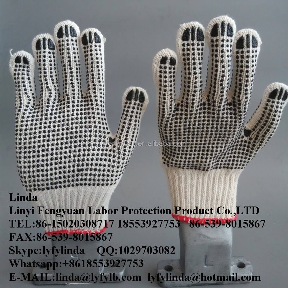 dotted,demisemiquavers pvc dotted gloves cotton safety knitted working gloves