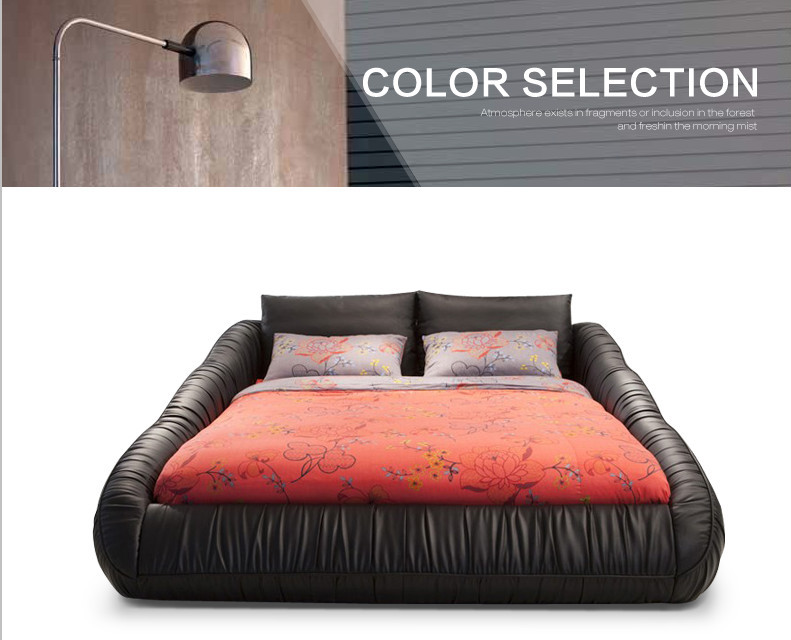 モダンなスタイルのブラックキングサイズの革のベッド仕入れ・メーカー・工場