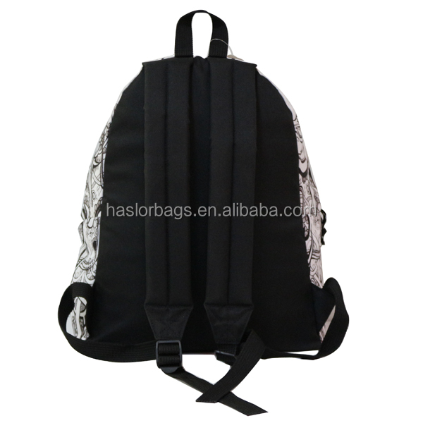 Printed fashion backpack bag for school teenagers