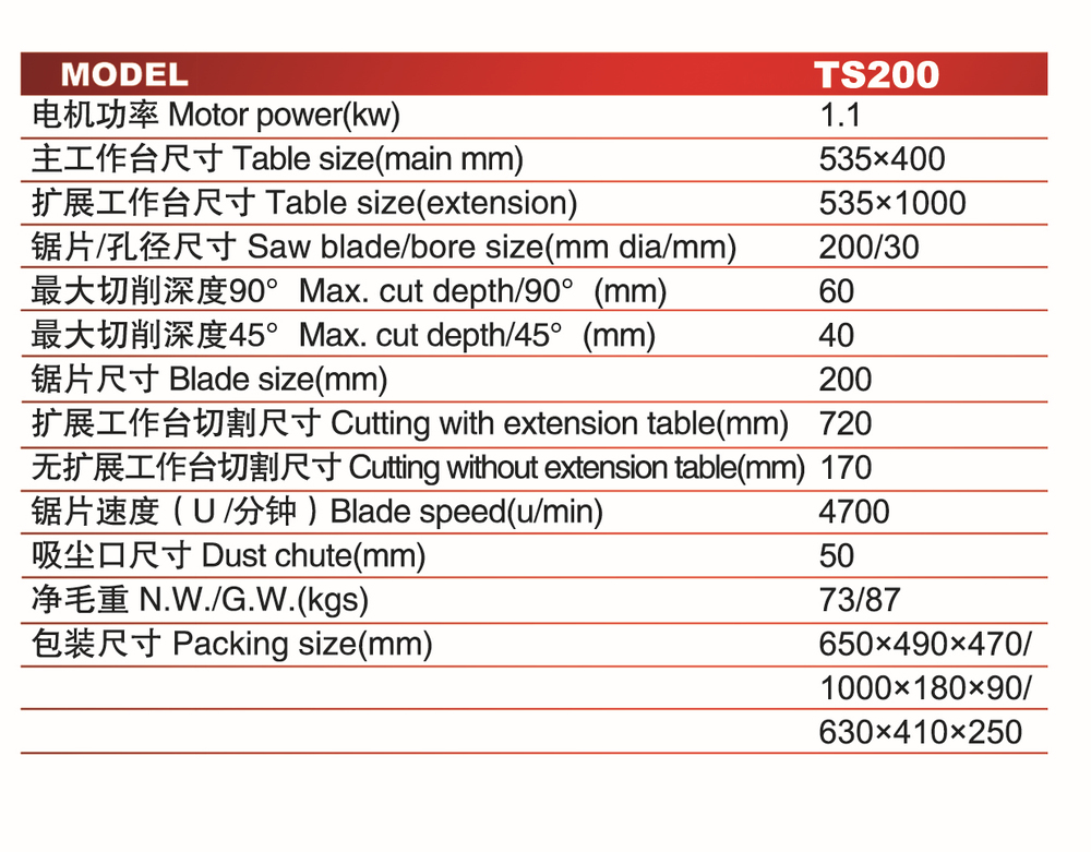 木製テーブル8'' ts200山東省でパネルがマシンを見た仕入れ・メーカー・工場