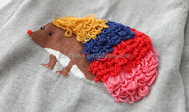 リスの刺繍100％綿の女の子のカジュアルなセーター仕入れ・メーカー・工場