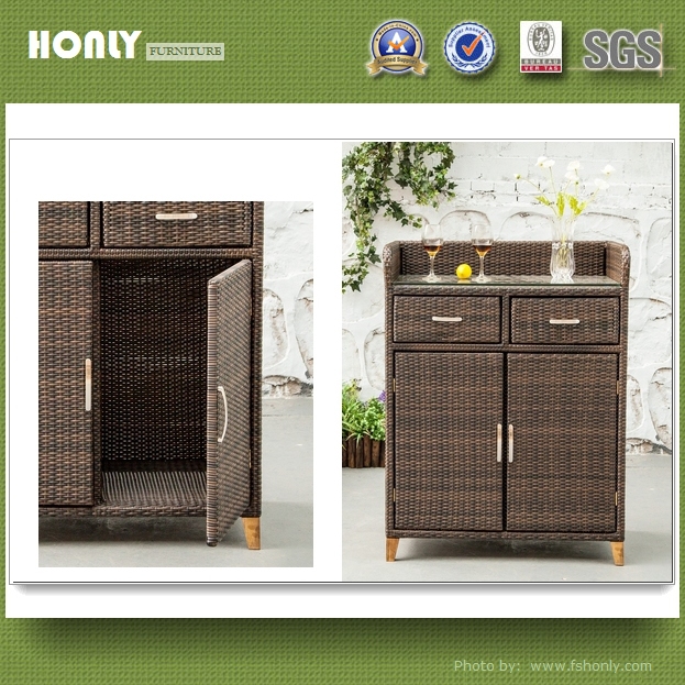 Outdoor multifunctional cushion box design metal rattan cushion box